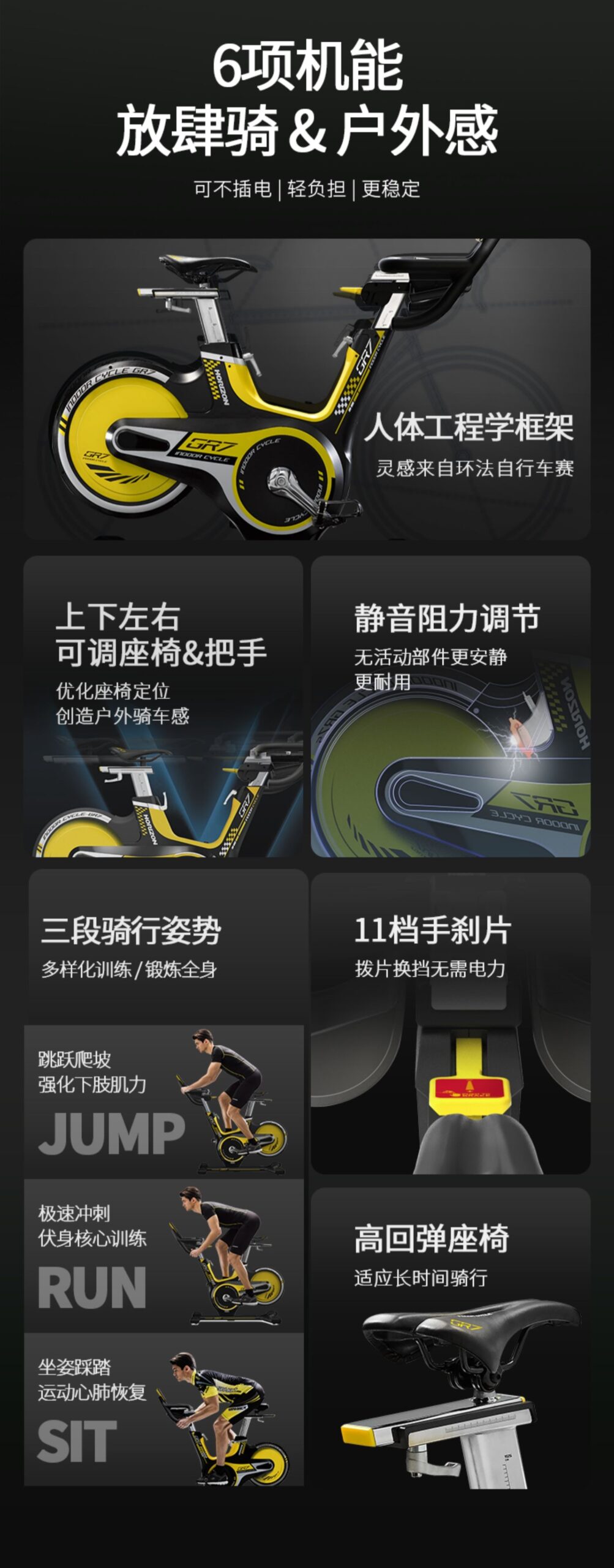 乔山GR7动感单车室内健身车
